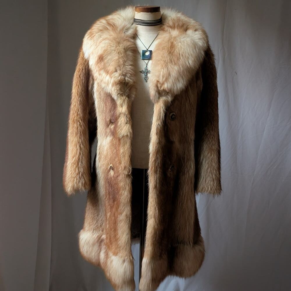 70s Vintage Fur Coat Red Mink Fox Fur Coat S Fluffy Penny Lane Luxury Jacket